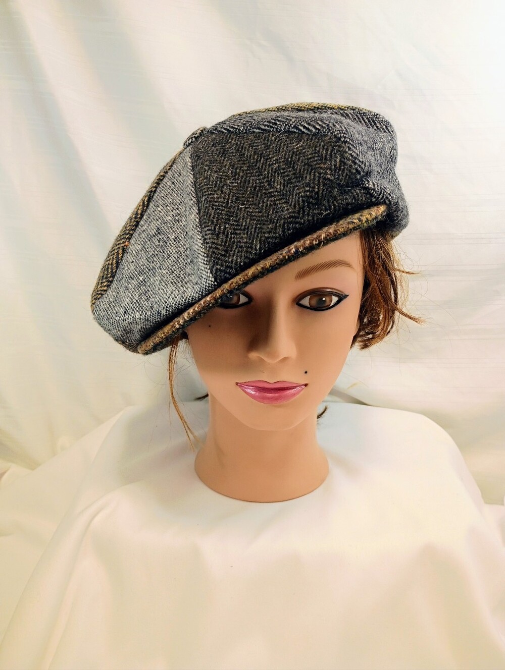 Patchwork Wool Tweed Newsboy Gatsby Peaky Blinders Baker boy Hanna Hats Ireland